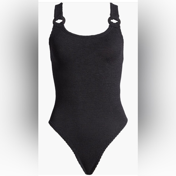 Hunza G Domino Ring Hardware One-Piece Swimsuit, BRAND NEW Black, $270 - Picture 4 of 11